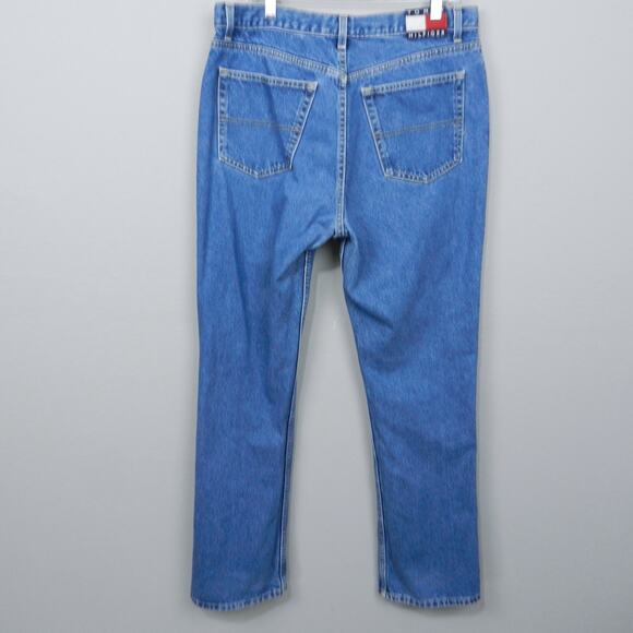 Vintage 90s Y2K Tommy Hilfiger Jeans Sz 15 32 Blue Denim High Rise Straight USA - Picture 7 of 13